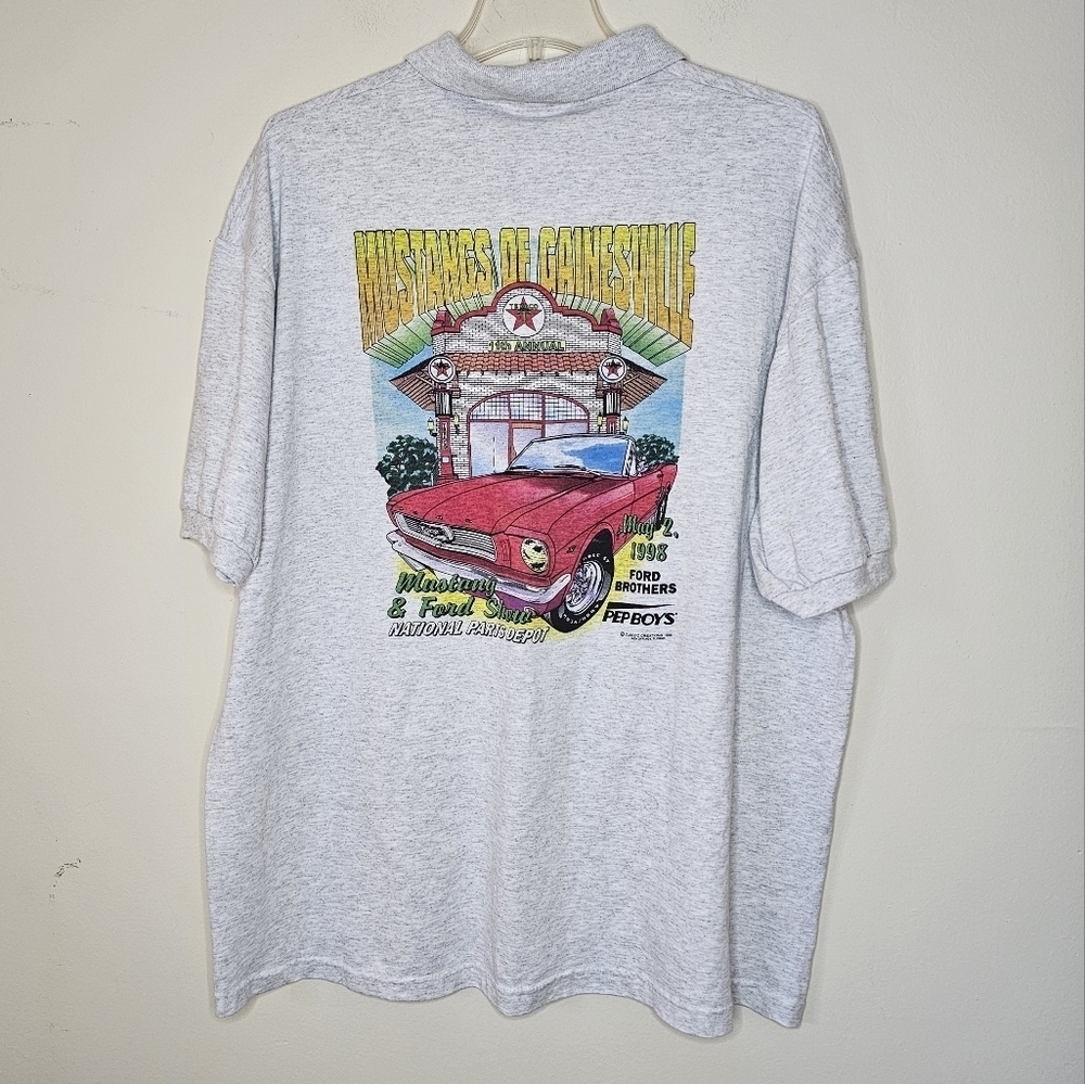 Vintage Mustangs of Gainsville Graphic Collared Shirt, Stedman by Hanes Size XL - Picture 2 of 8